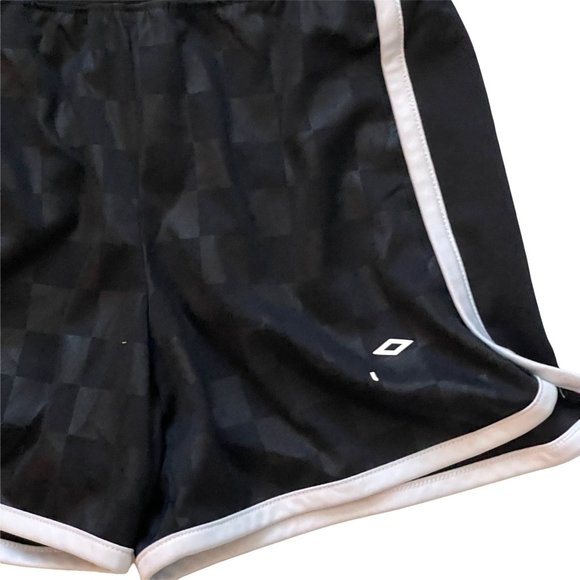 Umbro Girls Black White Stripe Shorts Size Medium 7/8 - Picture 3 of 5